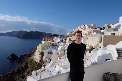 photo of me with white houses in the background